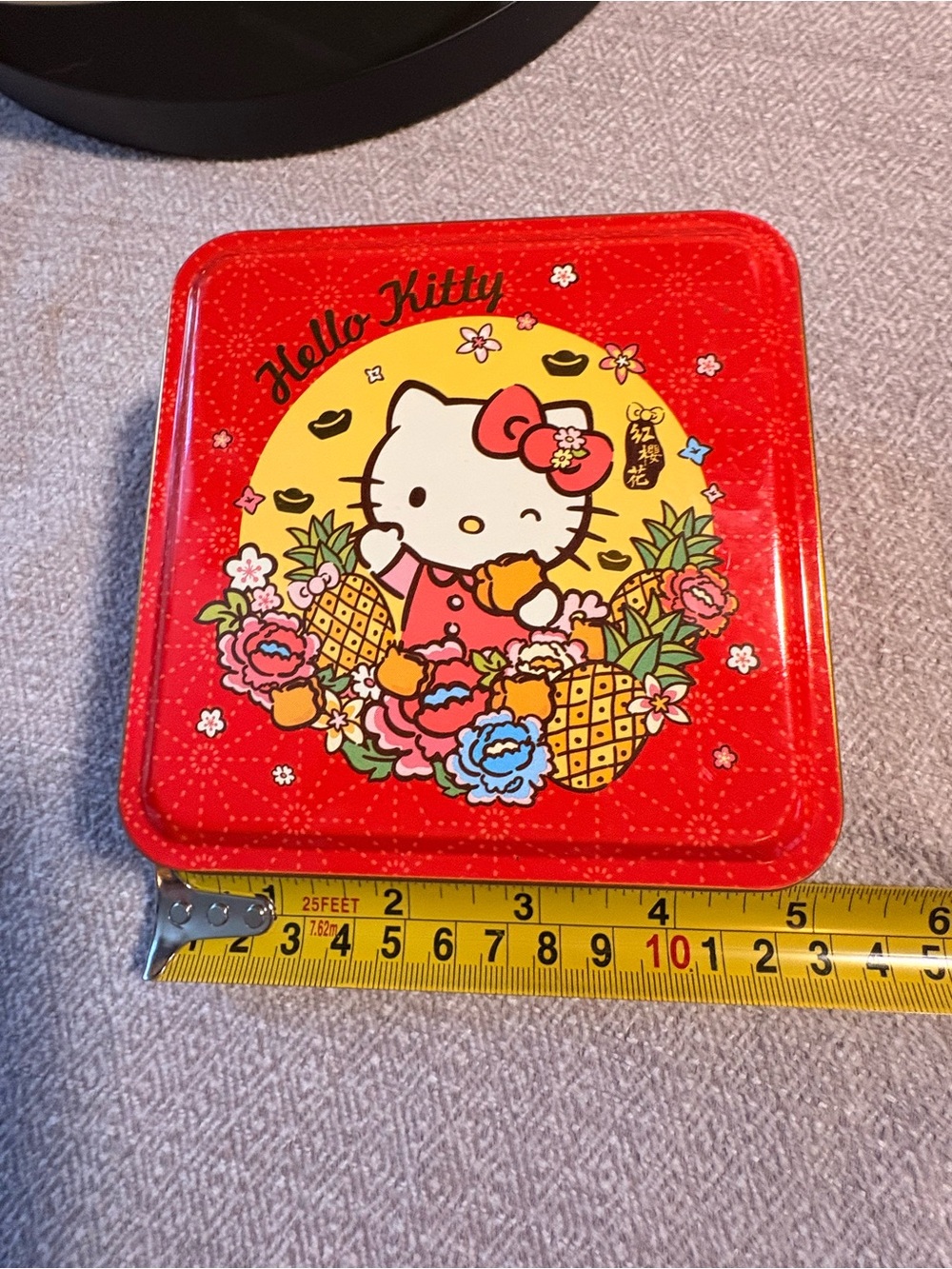 Hello Kitty Red and Yellow Pineapple Floral Trinket Tin